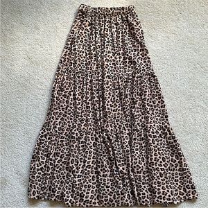 Petal & Pup size 0 leopard print tiered maxi skirt